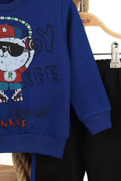 Saks Mavisi (2-5 Yaş) Doggy Yankee Baskılı İki İp Erkek Çocuk Takım 147609