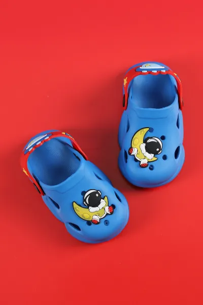 Saks Mavisi (21-26) Figürlü Eva Bebe Terlik & Sandalet 259145