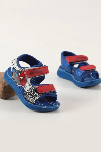 Saks Mavisi ( 23 - 25 ) Cırt Bantlı Figürlü Erkek Bebek Sandalet 455452