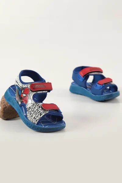 Saks Mavisi ( 26 - 30 ) Cırt Bantlı Figürlü Erkek Çocuk Sandalet 455459