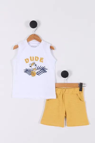 Saks Mavisi (3-6 Yaş) Baskılı Dokuma Gömlek 3'lü Erkek Çocuk Takım 266983