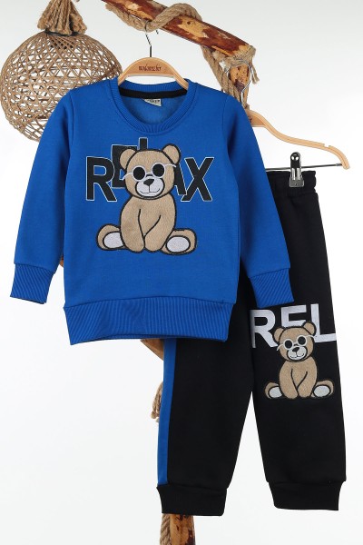 saks-mavisi-3-6-yas-relax-ayi-nakisli-uc-ip-sardonlu-erkek-cocuk-takim-143098
