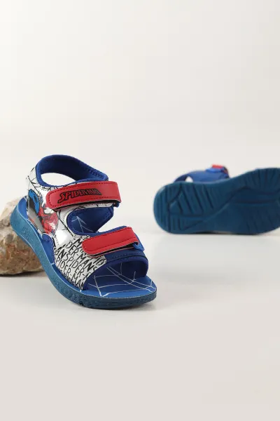 Saks Mavisi ( 31 - 35 ) Cırt Bantlı Figürlü Erkek Çocuk Sandalet 455443