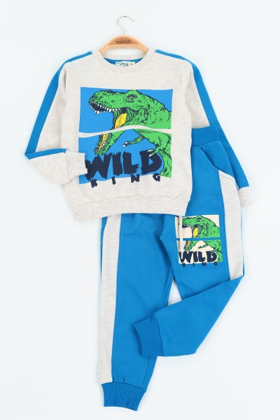 saks-mavisi-4-8-yas-wild-king-dinosaur-baskili-iki-ip-erkek-cocuk-takim-137556