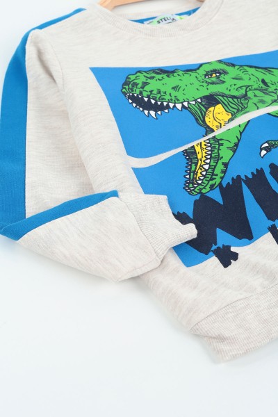 Saks Mavisi (4-8 Yaş) Wıld Kıng Dinosaur Baskılı İki İp Erkek Çocuk Takım 137556
