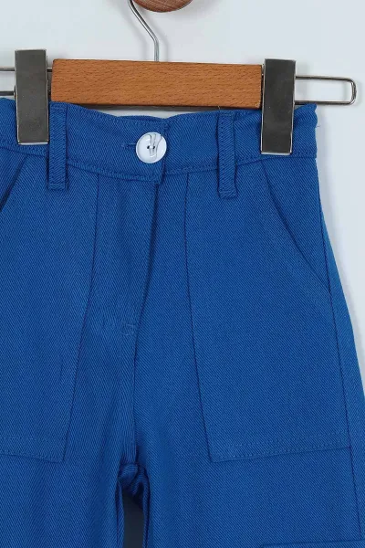 Saks Mavisi (4-9 Yaş) Viskon  Kız Çocuk Pantolon 246175