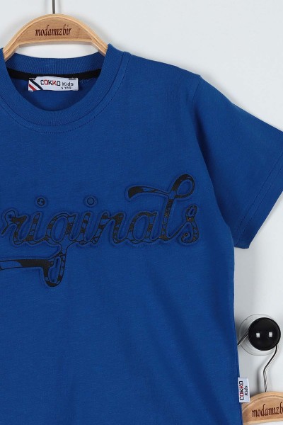 Saks Mavisi (5-8 Yaş) Originals Baskılı Şortlu Erkek Çocuk Takım 182935