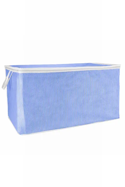 Saks Mavisi 51x110x52 Çizgili Fermuarlı Döşek Hurç 293157