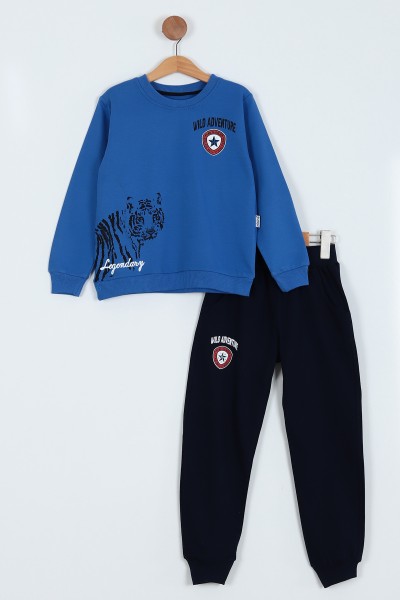 saks-mavisi-7-10-yas-baskili-iki-ip-erkek-cocuk-takim-224599