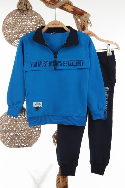 saks-mavisi-7-10-yas-perfect-baskili-iki-ip-erkek-cocuk-takim-137912