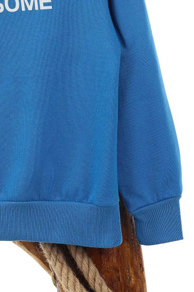 Saks Mavisi (9-12 Yaş) Navigatör Baskılı İki İp Şardonlu Erkek Çocuk Sweat 148940