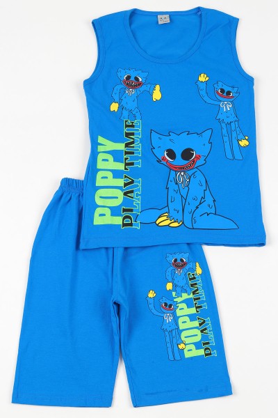 saks-mavisi-9-12-yas-poppy-canavar-baskili-erkek-cocuk-sortlu-takim-109061