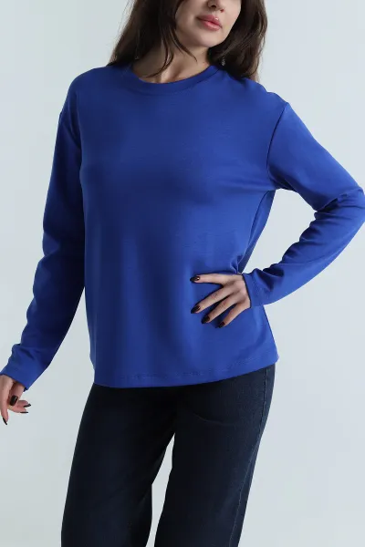 Saks Mavisi Bisiklet Yaka Oysho Kadın Bluz 498812