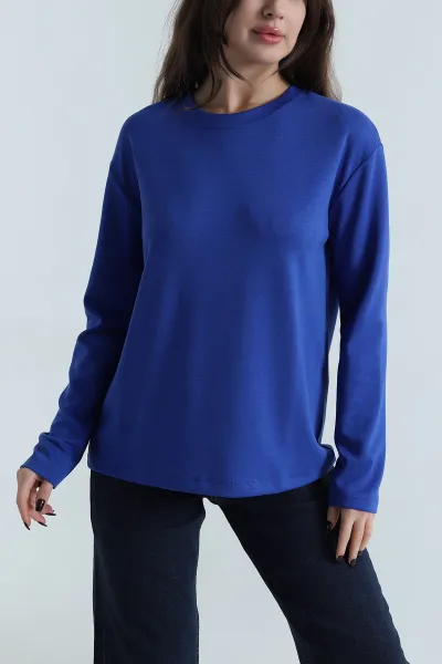 Saks Mavisi Bisiklet Yaka Oysho Kadın Bluz 498812