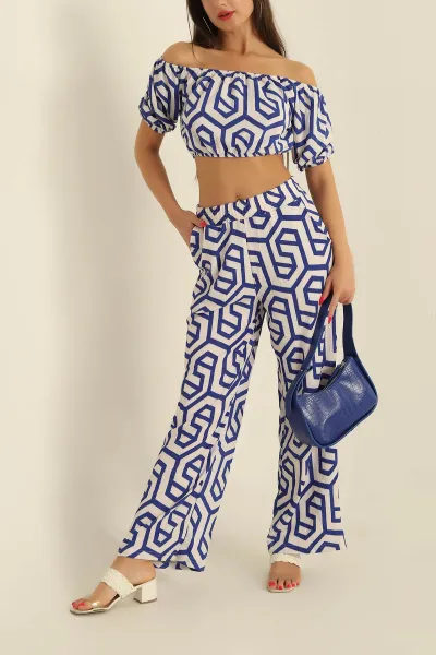 Saks Mavisi Bluz Pantolon İkili Takım 254863