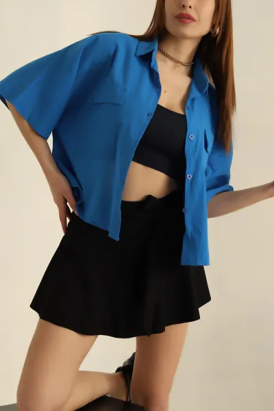 saks-mavisi-cift-cep-keten-gomlek-259697