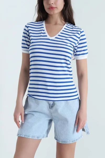 saks-mavisi-cizgili-likrali-penye-kadin-tisort-457678