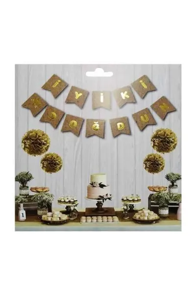 Kraft Gold İyi Ki Doğdun Yaldızlı Banner 303358