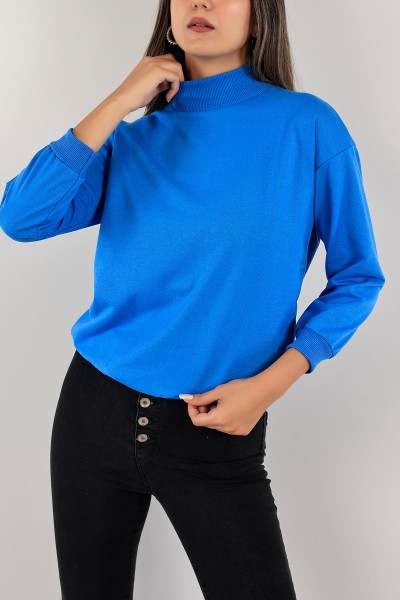 Saks Mavisi İki İp Balıkçı Bayan Sweat 127899