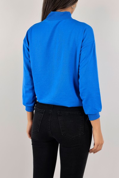 Saks Mavisi İki İp Balıkçı Bayan Sweat 127899