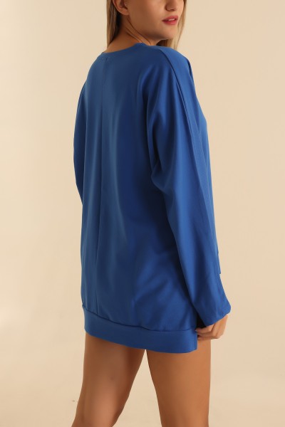 Saks Mavisi İki İp Bayan Sweat Tunik 203870