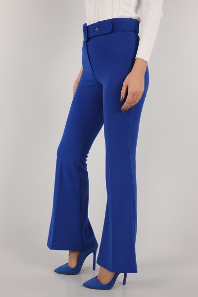 Saks Mavisi ispanyol Paça Kemerli Pantolon 153548