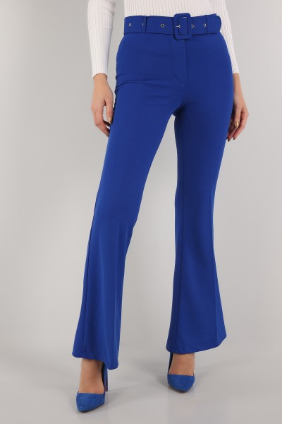 Saks Mavisi ispanyol Paça Kemerli Pantolon 153548