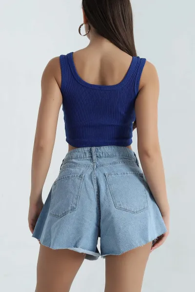 Saks Mavisi Kare Yaka Crop Atlet 378103
