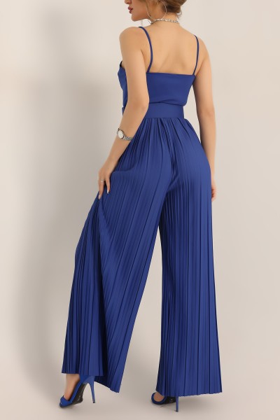 Saks Mavisi Kemerli Piliseli Krep Tulum 178618