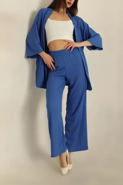 Saks Mavisi Kimono Pantolon Okyanus İkili Takım 273223