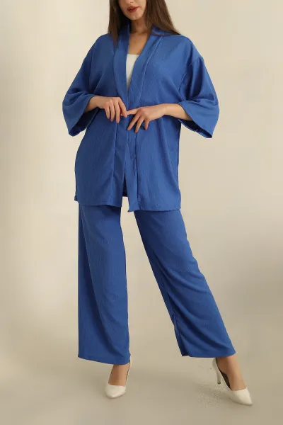 Saks Mavisi Kimono Pantolon Okyanus İkili Takım 273223