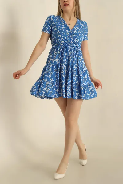 saks-mavisi-kruvaze-yaka-desenli-elbise-249151