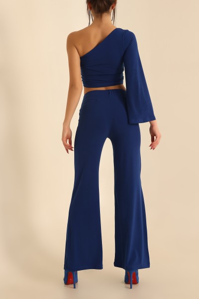 Saks Mavisi Pantolon Bluz Sandy İkili Takım 213959
