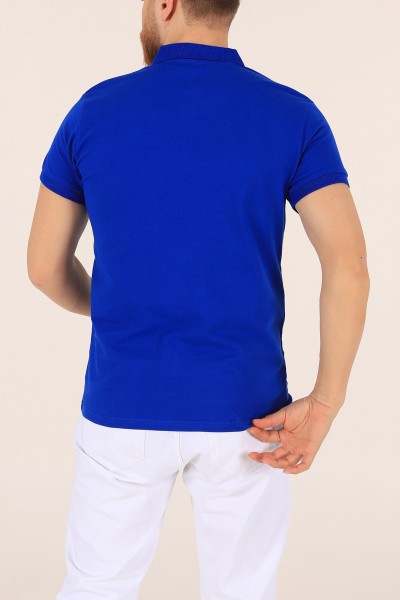 Saks Mavisi Polo Yaka Dügmeli Erkek Tişört 171497