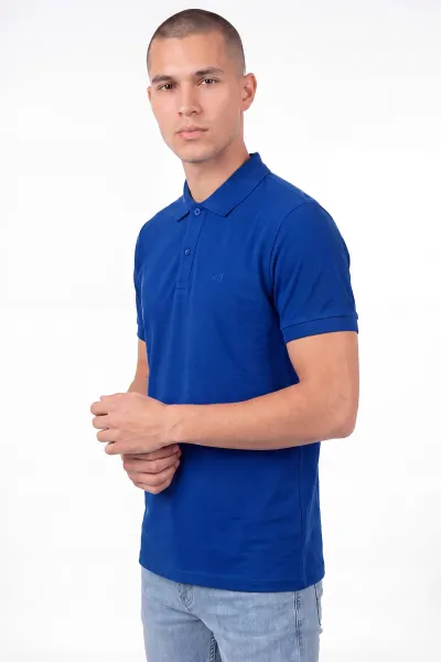 Saks Mavisi Polo Yaka Erkek Tişört 458862