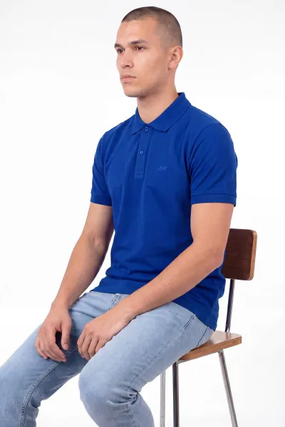 Saks Mavisi Polo Yaka Erkek Tişört 458862