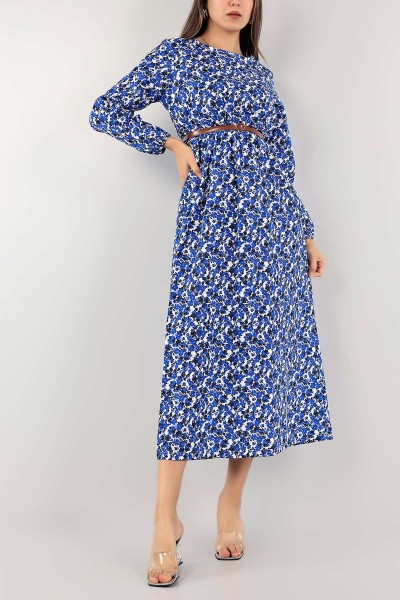 Saks Mavisi Poplin Dokuma Elbise 118979