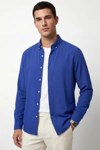 saks-mavisi-relaxed-fit-aerobin-keten-ata-yaka-erkek-gomlek-435870