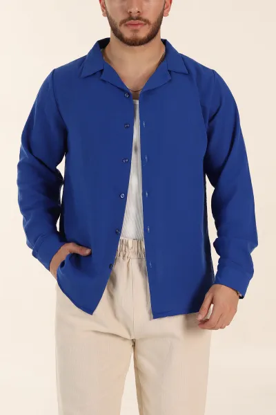 saks-mavisi-relaxed-fit-uzun-kollu-apas-yaka-erkek-gomlek-367435
