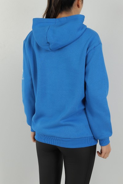 Saks Mavisi Şardonlu Baskılı Bayan Sweat 146305