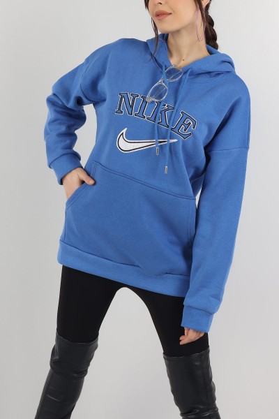Saks Mavisi Şardonlu Nakışlı Sweat 150300