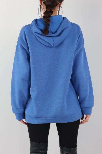 Saks Mavisi Şardonlu Nakışlı Sweat 150300