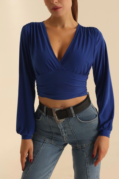 Saks Mavisi Sendy Kumaş Bluz 204734