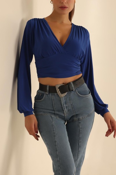 Saks Mavisi Sendy Kumaş Bluz 204734