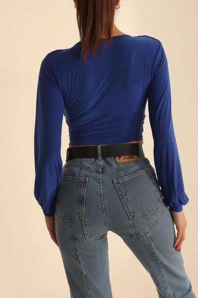 Saks Mavisi Sendy Kumaş Bluz 204734