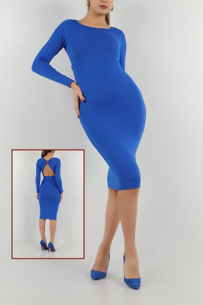 saks-mavisi-sirt-detay-triko-elbise-t-147794