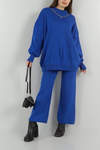 Saks Mavisi Tunik Pantolon Triko İkili Takım 147144