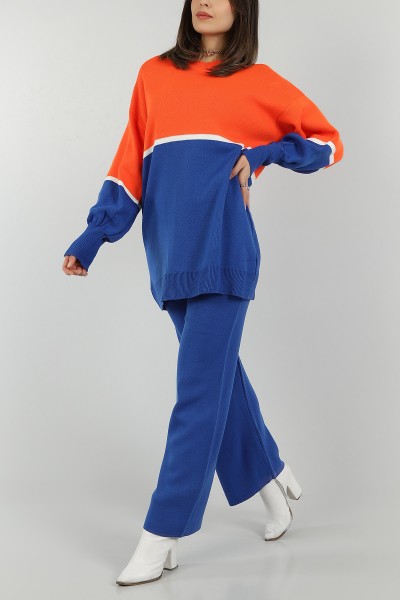 Saks Mavisi Tunik Pantolon Triko İkili Takım 147164