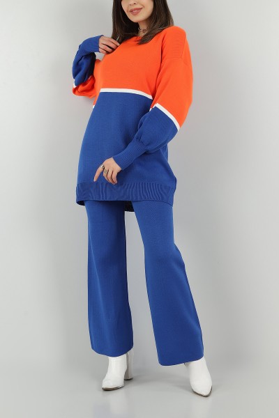 Saks Mavisi Tunik Pantolon Triko İkili Takım 147164