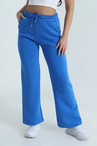 Saks Mavisi Üç İp Şardonlu Kadın Pantolon 483195